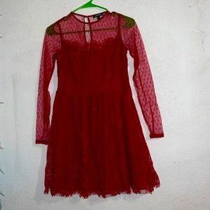 Express Women’s Short Red Lace Dress